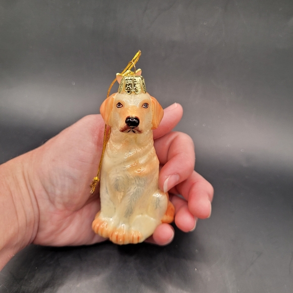 Yellow Labrador Retriever Glass Christmas Ornament - Picture 5 of 7